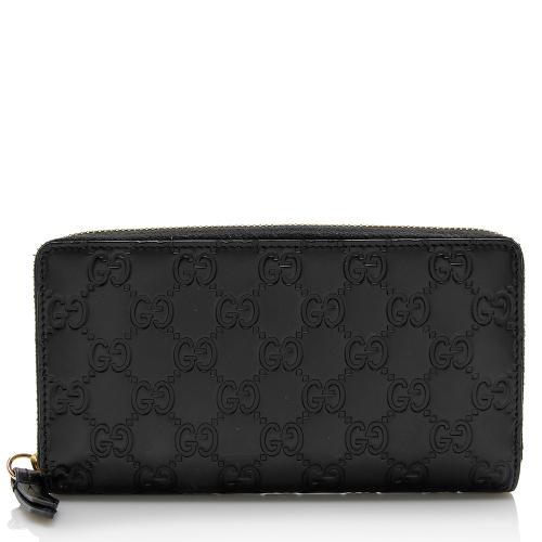 Gucci Guccissima Leather Signature Zip Around Wallet