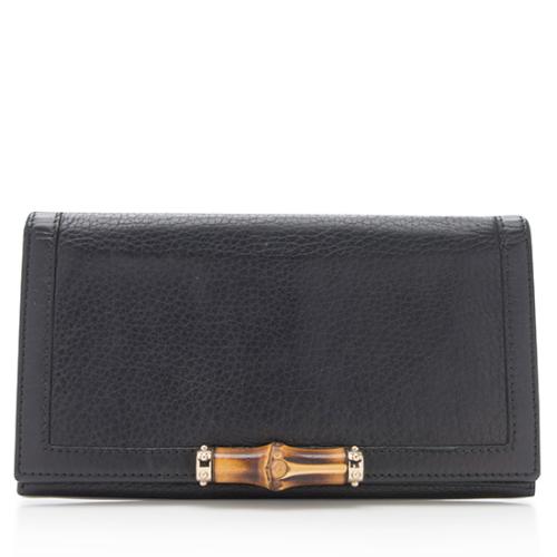 Gucci Leather Bamboo Bar Continental Wallet