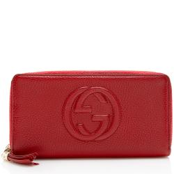 Gucci Leather Soho Zip Around Wallet