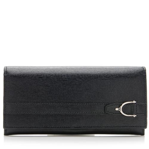 Gucci Leather Spur Detail Long Wallet