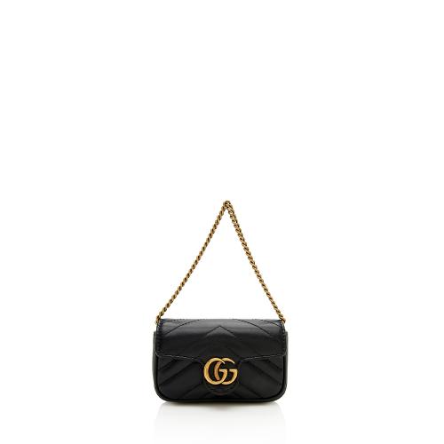 Gucci Matelasse Leather GG Marmont Coin Purse on Chain