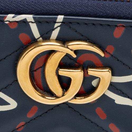 Gucci Matelasse Leather GG Marmont Ghost Zip Around Wallet