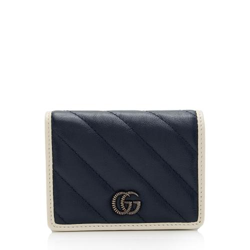 Gucci Matelasse Leather Torchon GG Marmont Card Case Wallet