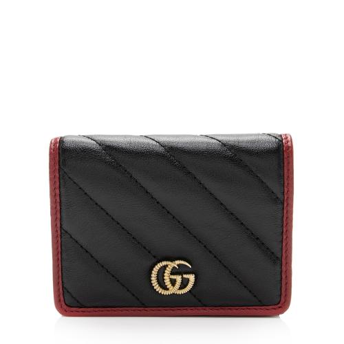 Gucci Matelasse Leather Torchon GG Marmont Card Case Wallet