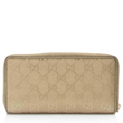 Gucci Metallic GG Imprime Zip Around Wallet