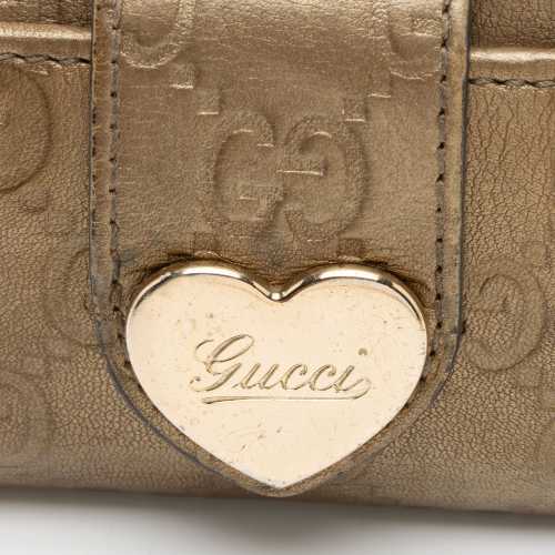 Gucci Metallic Guccissima Leather Heart Key Holder