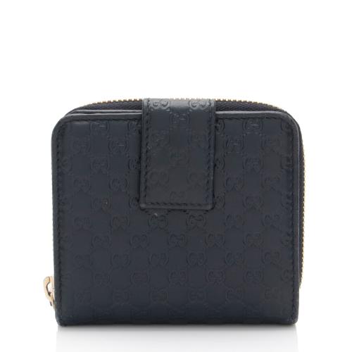 Gucci Microguccissima Leather Compact Zip Around Wallet