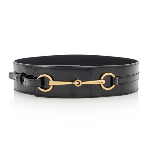 Gucci Patent Leather Horsebit Belt - Size 32 / 80