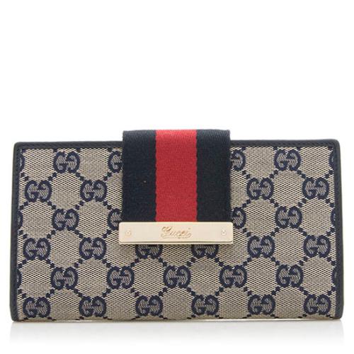 Gucci Web Script Continental Wallet