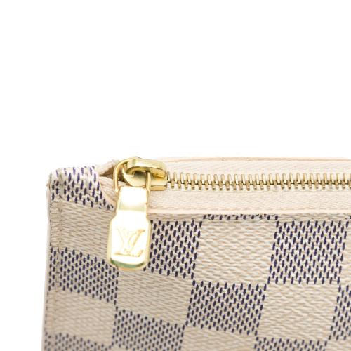 White Louis Vuitton Damier Azur Neverfull Pochette Pouch