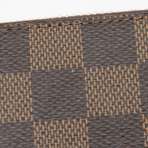 Louis Vuitton Brown, Pattern Print Damier Ebene Coated Canvas Clemence Wallet