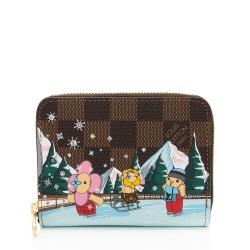 Louis Vuitton Limited Edition Damier Ebene Animation Christmas Zippy Coin Wallet