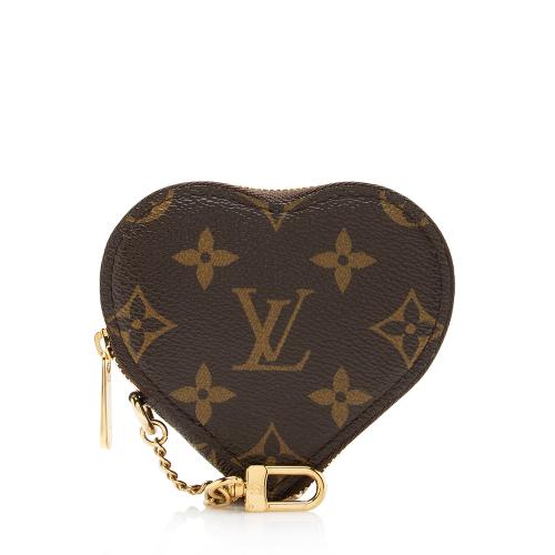 Louis Vuitton Heart Coin Purse Monogram Brown in Canvas with Gold