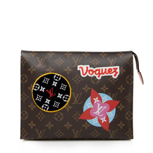 Louis Vuitton Toiletry Pouch 26 Monogram Patches in Coated Canvas