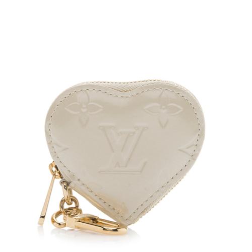 Louis Vuitton White Monogram Vernis Leather Heart Coin Purse' In