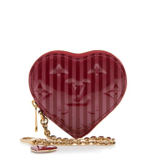 Louis Vuitton Monogram Vernis Rayures Heart Coin Purse