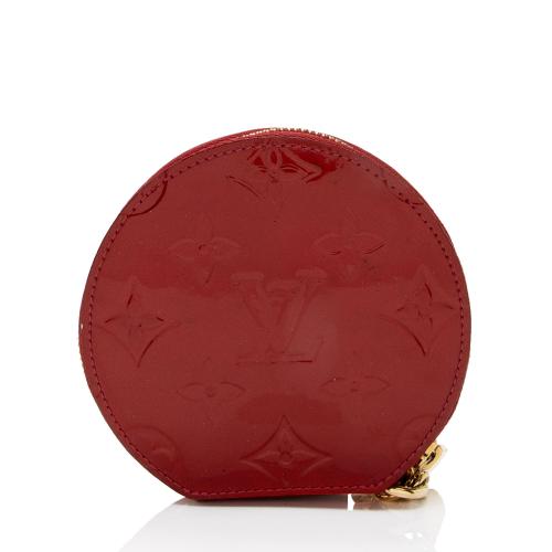 Louis Vuitton Red 2009 Vernis Patent Leather Round Coin Purse