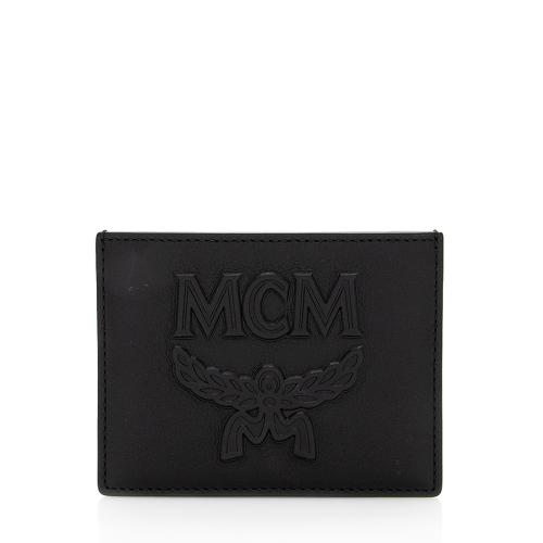 MCM Embossed Leather Coburg Card Case