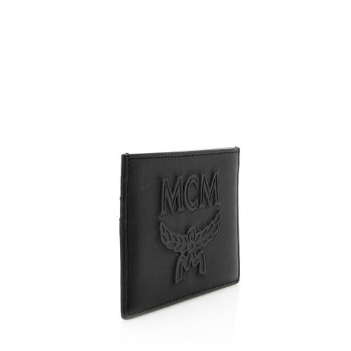 MCM Embossed Leather Coburg Card Case