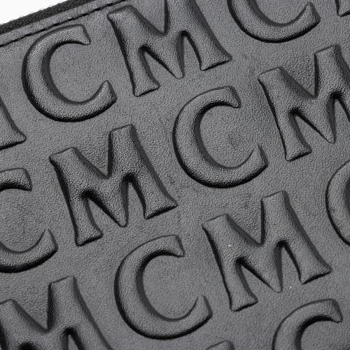 MCM Embossed Leather Large Zip Wallet