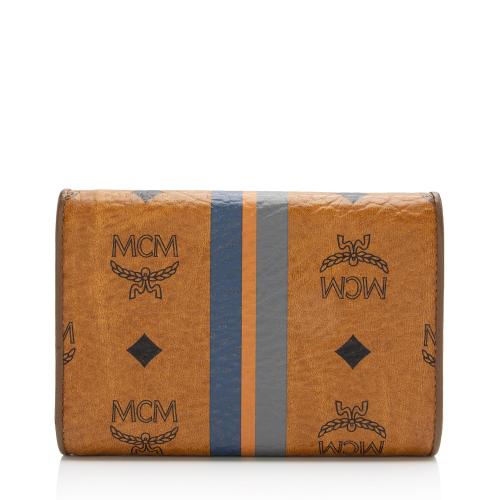 MCM Vintage Visetos Stripe Tri-Fold Wallet