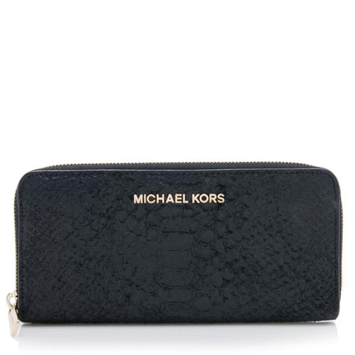 MICHAEL Michael Kors Embossed Leather Bedford Medium Zip Wallet
