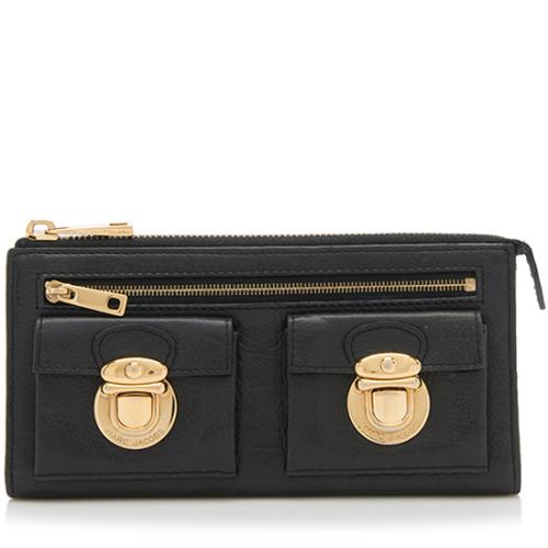 Marc Jacobs Leather Classic Zip Clutch Wallet