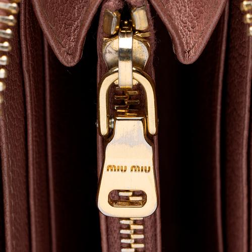 Miu Miu Leather Madras Foglio Zip Wallet - FINAL SALE