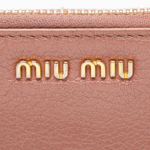 Miu Miu Leather Madras Foglio Zip Wallet - FINAL SALE