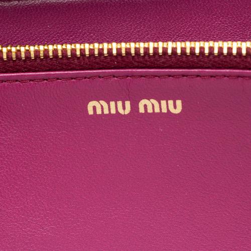 Miu Miu Matelasse Nappa Leather Zip Around Wallet