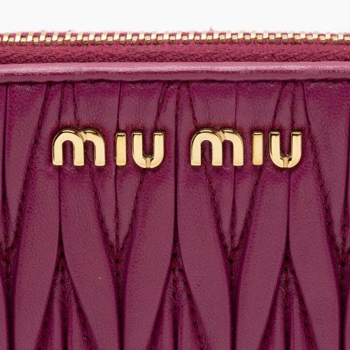 Miu Miu Matelasse Nappa Leather Zip Around Wallet