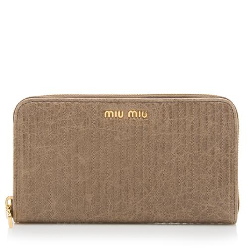 Miu Miu Nappa Leather Zip Around Wallet