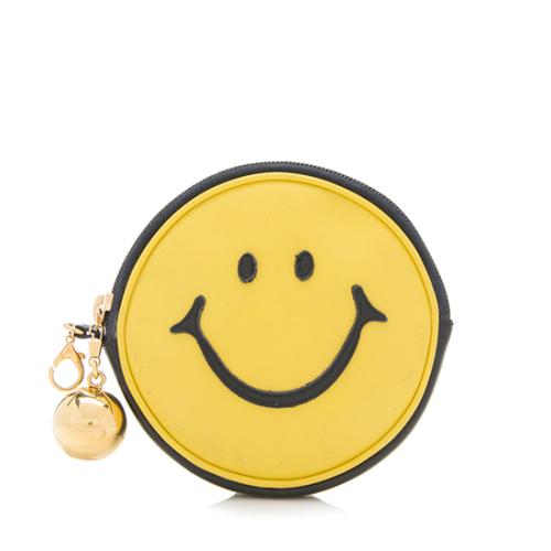 Moschino Vintage Leather Smiley Face Pouch - FINAL SALE