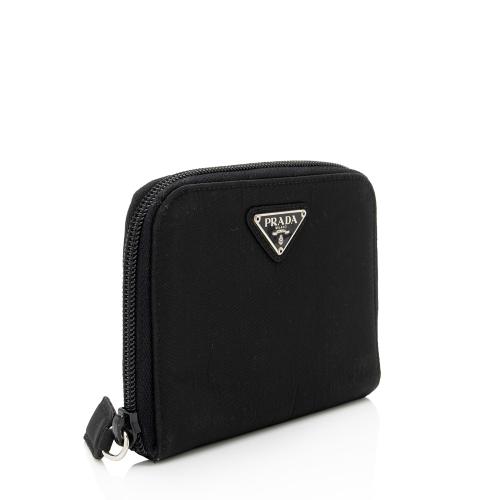 PRADA Black Nylon Zip Around Wallet