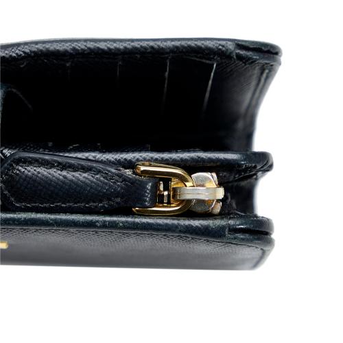 Prada Small Saffiano Button Bifold Wallet