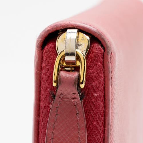 Prada Saffiano Leather Zip Around Wallet - FINAL SALE