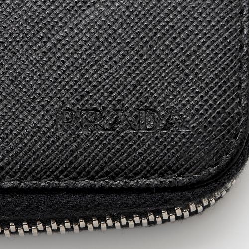 Prada Saffiano Leather Zip Large Wallet