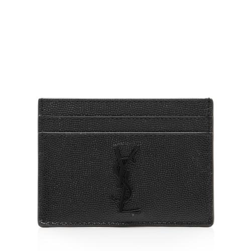 Saint Laurent Grain de Poudre Monogram Card Case