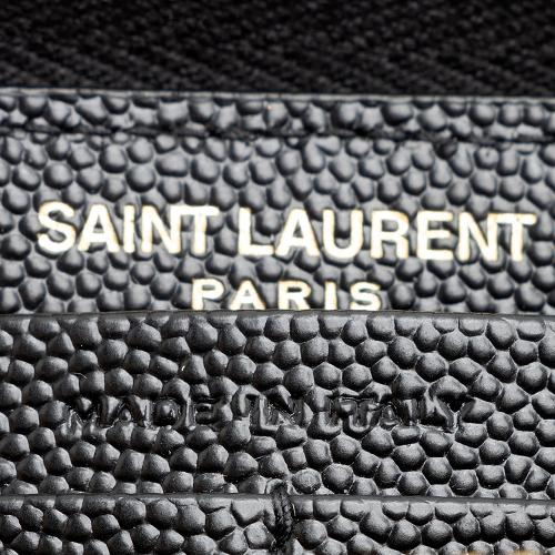 Saint Laurent Grain De Poudre Matelasse Chevron Monogram Compact Zip A -  MyDesignerly