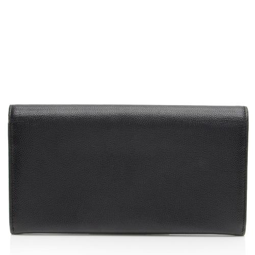 Saint Laurent Grain de Poudre Studded Marquage Flap Wallet