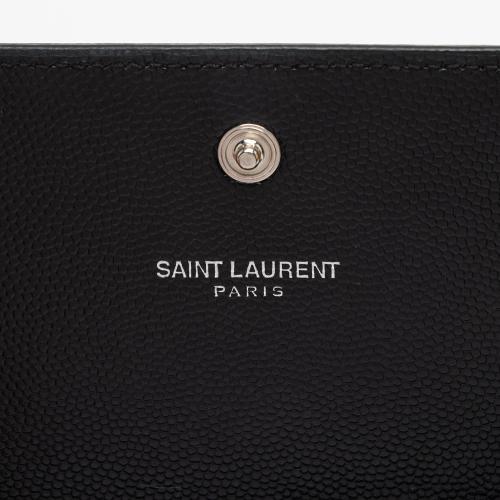 Saint Laurent Grain de Poudre Studded Marquage Flap Wallet