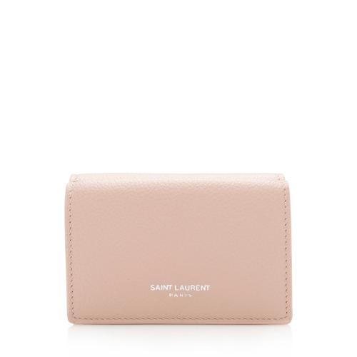 Saint Laurent Grained Leather Tiny Wallet 