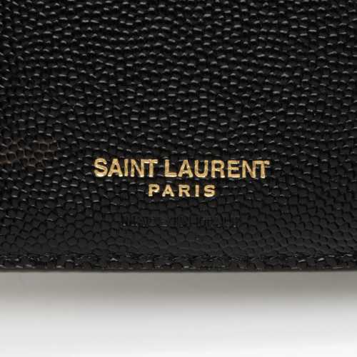 Saint Laurent Matelasse Grain de Poudre Monogram Zipper Card Case