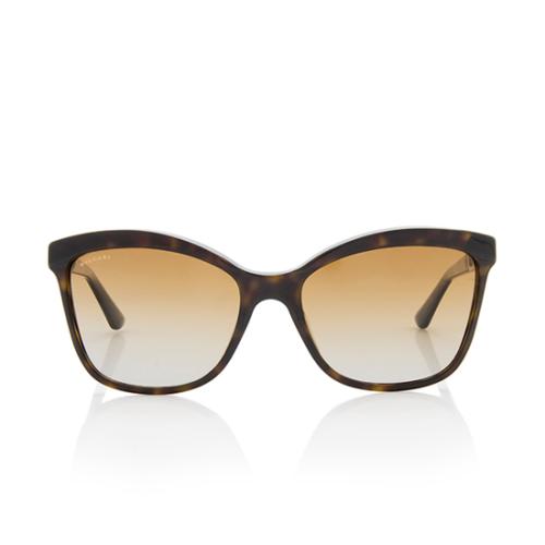 Bvlgari Polarized Crystal Cateye Sunglasses 