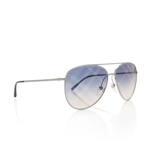 Burberry Polarized Check Aviator Sunglasses