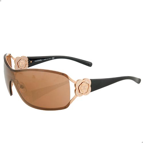Chanel Camellia Crystal Shield Sunglasses