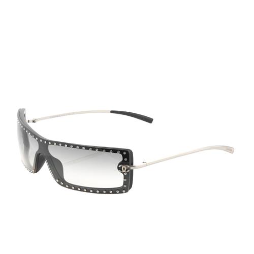 Chanel Crystal Embellished Shield Sunglasses