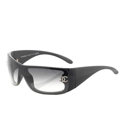 Chanel Crystal Logo Shield Sunglasses
