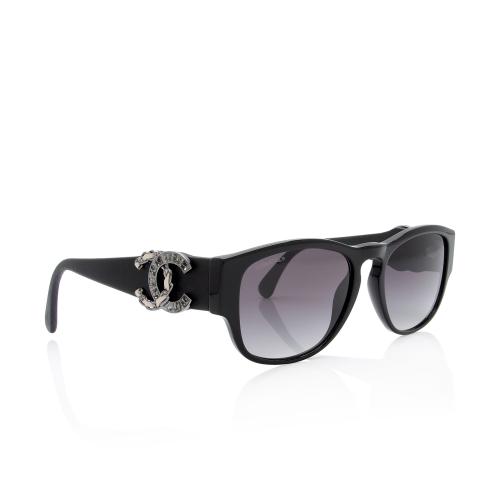 Chanel Lambskin Crystal CC Sunglasses