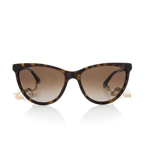 Chanel Polarized Pearl Drop Cateye Sunglasses - FINAL SALE